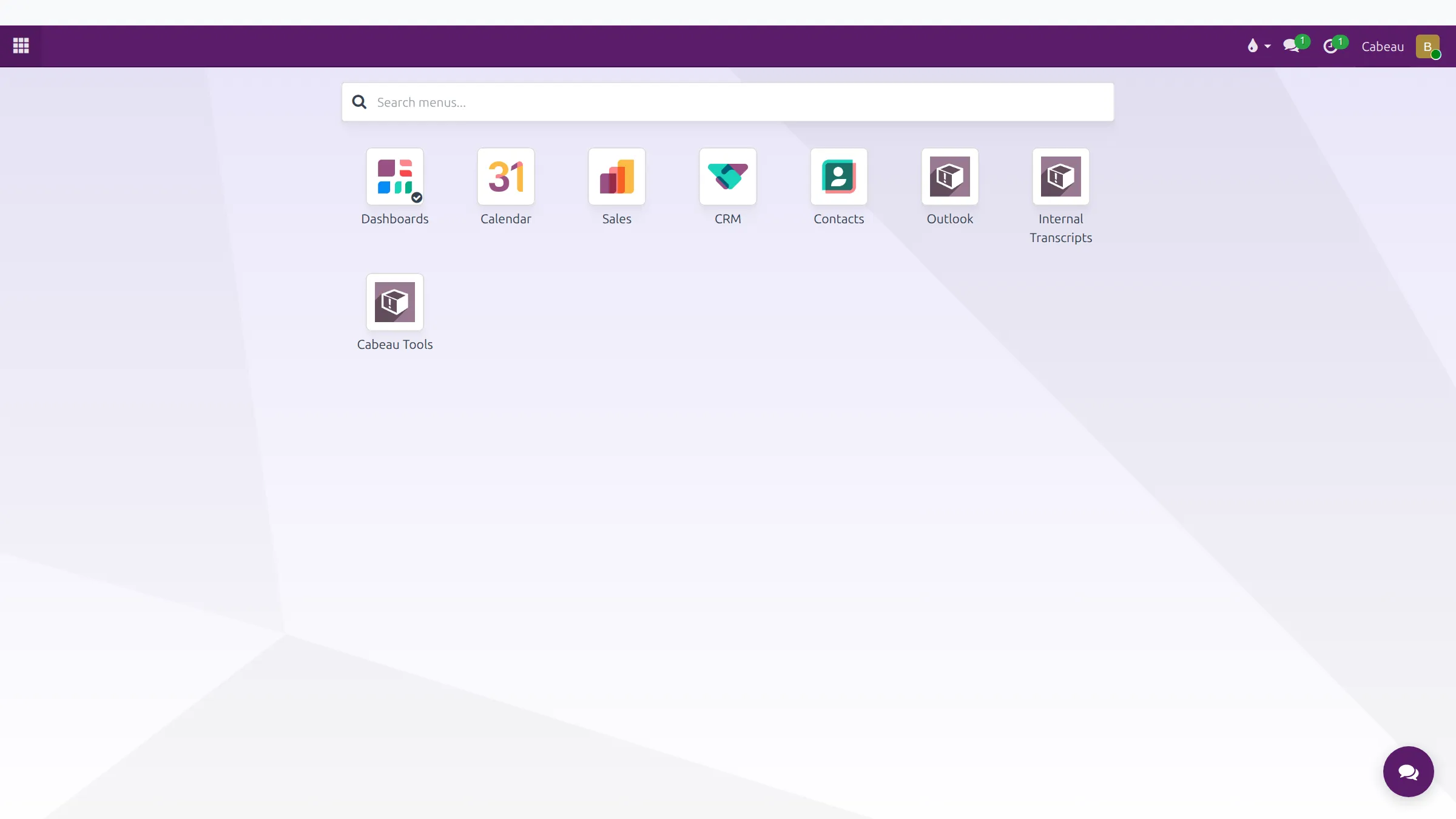 The apps menu